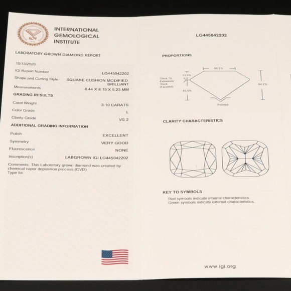 3.1 CT lab grown diamond - Picture 5 of 5